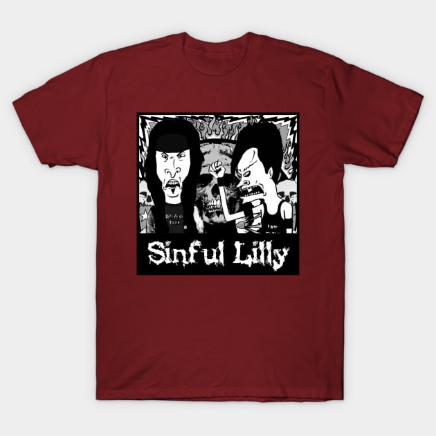 Sinful Lilly Zombie Head Fire Fire T-Shirt by SinfulLIlly